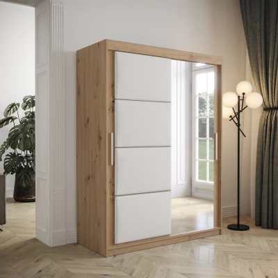 Kleiderschrank mit Schiebetüren 150 cm TALIA – Eiche artisan / weiß