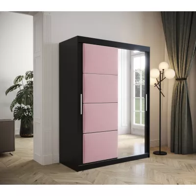 Kleiderschrank mit Schiebetüren 150 cm TALIA – schwarz / rosa