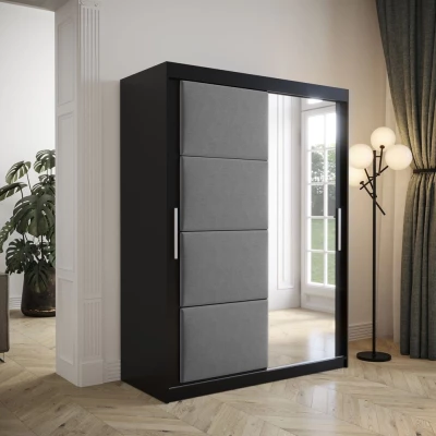 Kleiderschrank mit Schiebetüren 150 cm TALIA – schwarz / grau