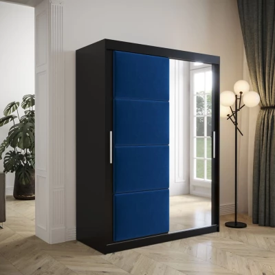 Kleiderschrank mit Schiebetüren 150 cm TALIA – schwarz / blau