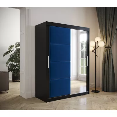 Kleiderschrank mit Schiebetüren 150 cm TALIA – schwarz / blau