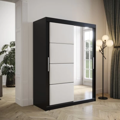 Kleiderschrank mit Schiebetüren 150 cm TALIA – schwarz / weiß