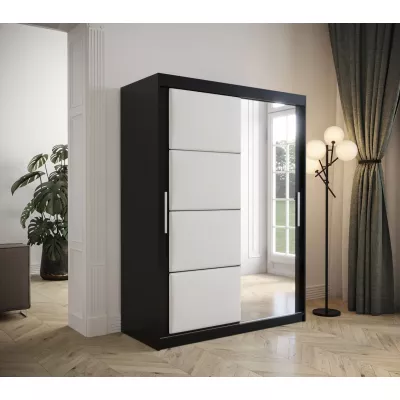 Kleiderschrank mit Schiebetüren 150 cm TALIA – schwarz / weiß