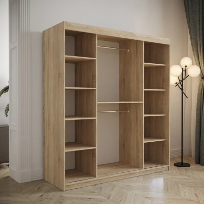 Kleiderschrank mit Schiebetüren 180 cm TALIA – Eiche artisan / rosa