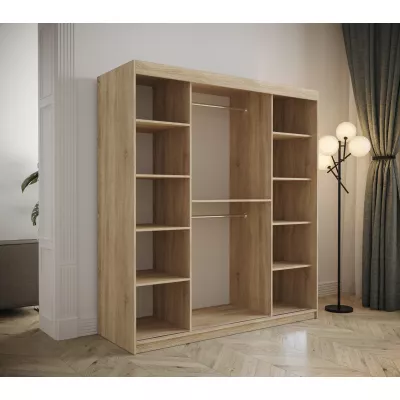 Kleiderschrank mit Schiebetüren 180 cm TALIA – Eiche artisan / rosa