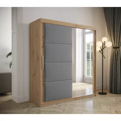 Kleiderschrank mit Schiebetüren 180 cm TALIA – Eiche artisan / grau