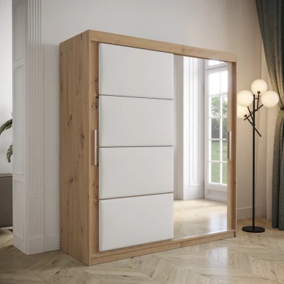 Kleiderschrank mit Schiebetüren 180 cm TALIA – Eiche artisan / weiß