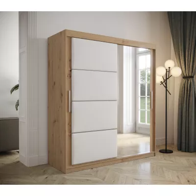 Kleiderschrank mit Schiebetüren 180 cm TALIA – Eiche artisan / weiß