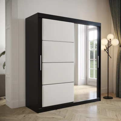 Kleiderschrank mit Schiebetüren 180 cm TALIA – schwarz / weiß