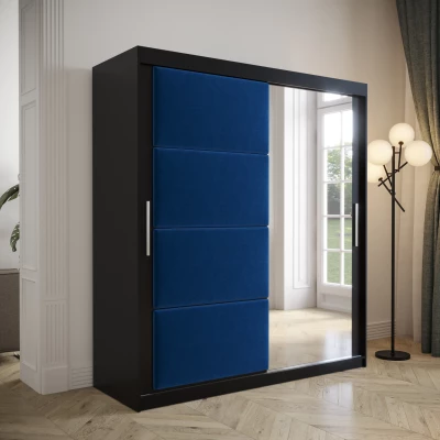 Kleiderschrank mit Schiebetüren 180 cm TALIA – schwarz / blau