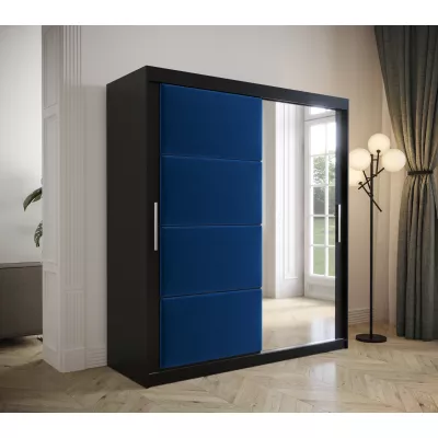 Kleiderschrank mit Schiebetüren 180 cm TALIA – schwarz / blau