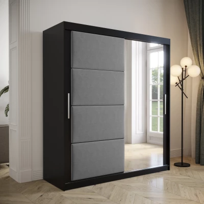 Kleiderschrank mit Schiebetüren 180 cm TALIA – schwarz / grau