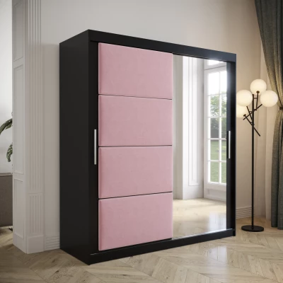 Kleiderschrank mit Schiebetüren 180 cm TALIA – schwarz / rosa