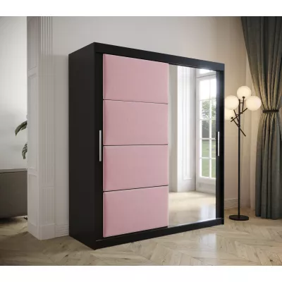 Kleiderschrank mit Schiebetüren 180 cm TALIA – schwarz / rosa