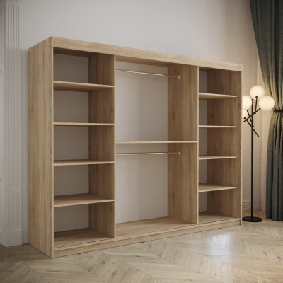 Kleiderschrank mit Schiebetüren 250 cm TALIA – Eiche artisan / rosa