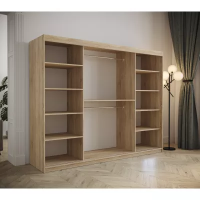 Kleiderschrank mit Schiebetüren 250 cm TALIA – Eiche artisan / rosa