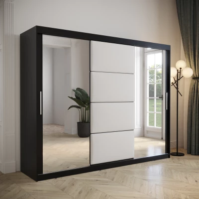 Kleiderschrank mit Schiebetüren 250 cm TALIA – schwarz / weiß