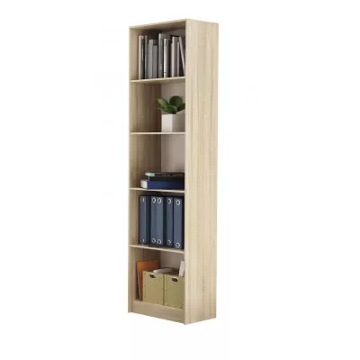 Schmales Bücherregal RAUNO – 50 cm, Eiche Sonoma