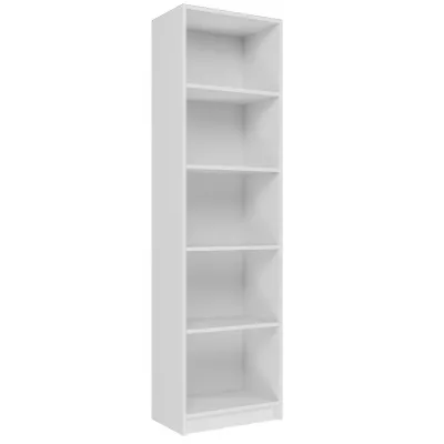 Schmales Bücherregal RAUNO – 50 cm, weiß