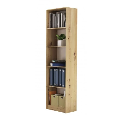 Schmales Bücherregal RAUNO – 50 cm, Eiche Artisan