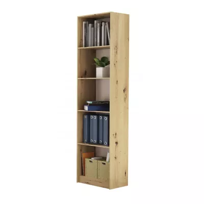 Schmales Bücherregal RAUNO – 50 cm, Eiche Artisan