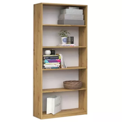 Schmales Bücherregal RAUNO – 80 cm, Eiche Artisan