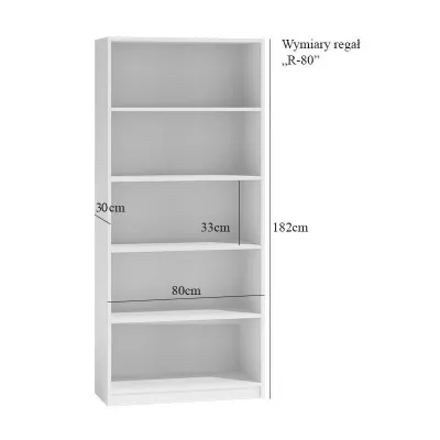 Schmales Bücherregal RAUNO – 80 cm, schwarz