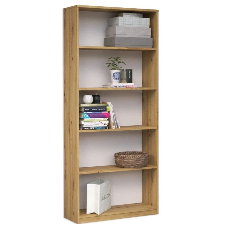 Schmales Bücherregal RAUNO – 60 cm, Eiche Artisan