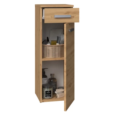 Niedriger Badezimmerschrank mit Schublade ATSO – Artisan-Eiche