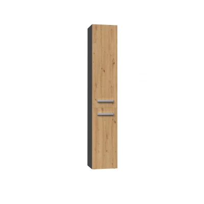 Hoher Badschrank ATSO – Eiche Artisan / anthrazit