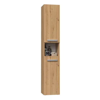 Hoher Badschrank mit Regalboden ATSO – Eiche Artisan