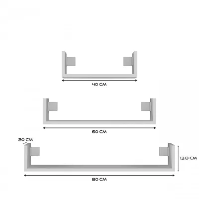 Set 3x Hängeregal TARMO – Eiche Sonoma