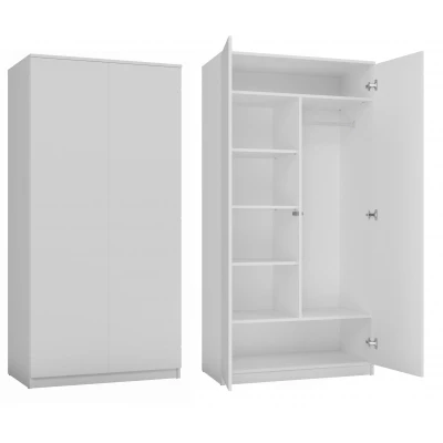 Zweitüriger Kleiderschrank 90 cm TAUNO – weiß