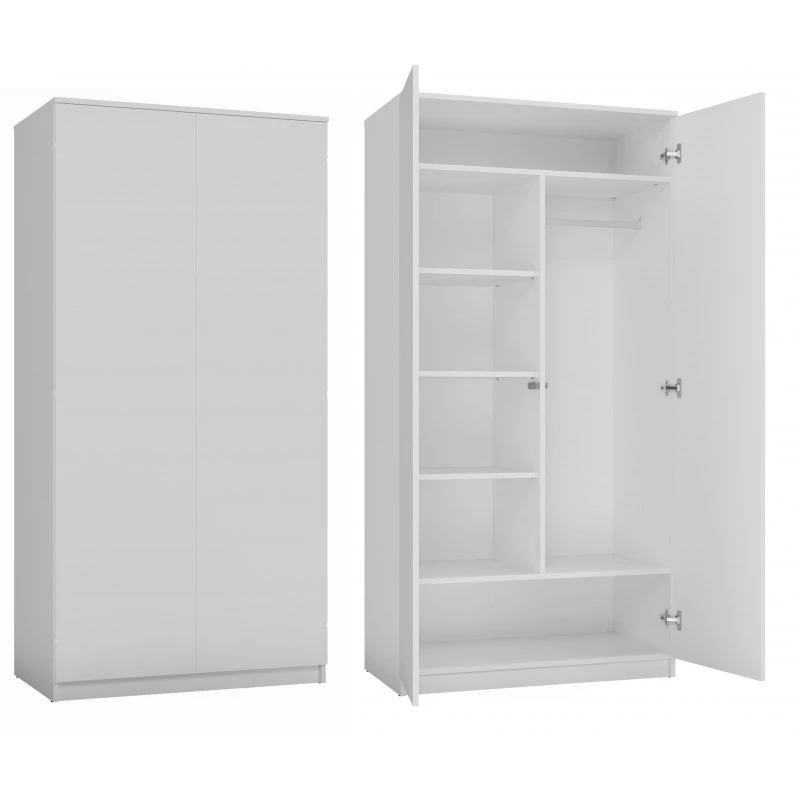 Zweitüriger Kleiderschrank 90 cm TAUNO – weiß