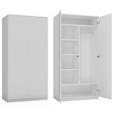 Zweitüriger Kleiderschrank 90 cm TAUNO – weiß