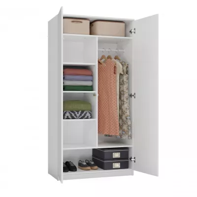 Zweitüriger Kleiderschrank 90 cm TAUNO – weiß