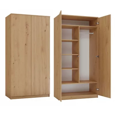 Zweitüriger Kleiderschrank 90 cm TAUNO – Artisan-Eiche