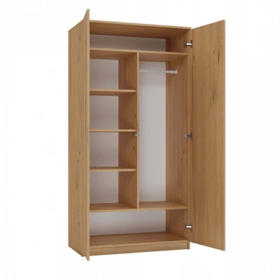 Zweitüriger Kleiderschrank 90 cm TAUNO – Artisan-Eiche