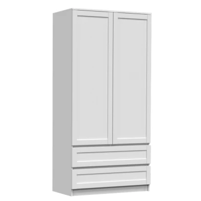 Kleiderschrank 90 cm mit Schubladen TAMBET – Weiß