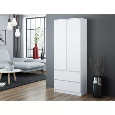 Kleiderschrank 90 cm mit Schubladen TAAVI – weiß