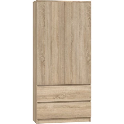 Kleiderschrank 90 cm mit Schubladen TAAVI – Eiche sonoma