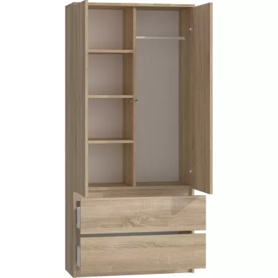 Kleiderschrank 90 cm mit Schubladen TAAVI – Eiche sonoma