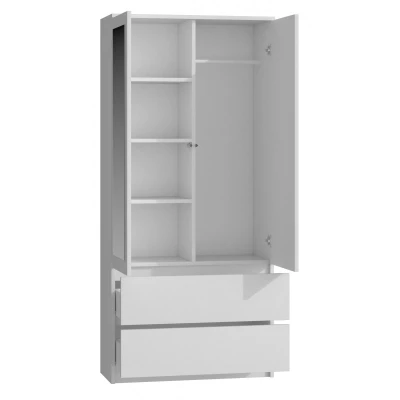 Kleiderschrank 90 cm mit Spiegel TAAVI – weiß