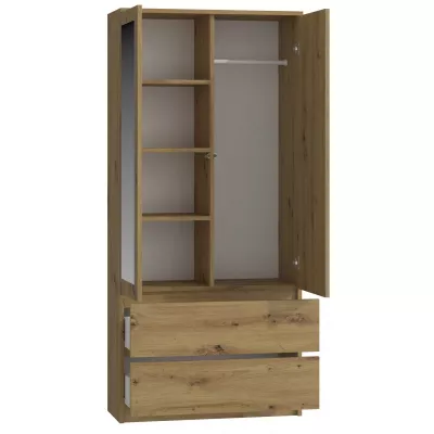 Kleiderschrank 90 cm mit Spiegel TAAVI – Eiche artisan