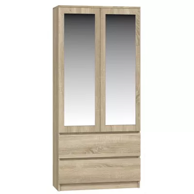 Kleiderschrank 90 cm mit Spiegel TAAVI – Eiche sonoma