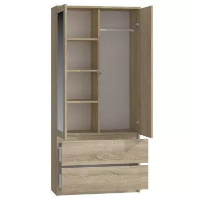 Kleiderschrank 90 cm mit Spiegel TAAVI – Eiche sonoma