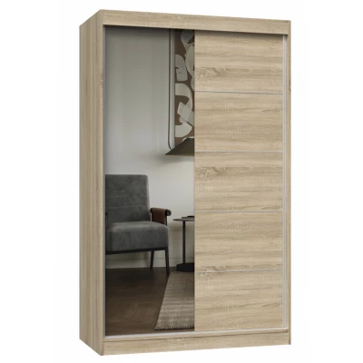 Kleiderschrank 120 cm mit Spiegel RANNO 8 – Eiche sonoma