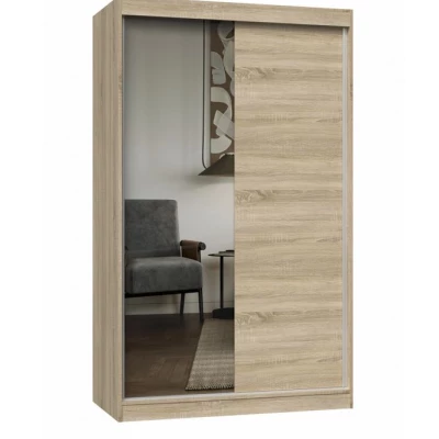 Kleiderschrank 120 cm mit Spiegel RANNO 7 – Eiche sonoma