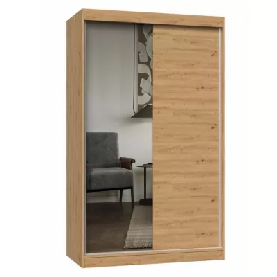 Kleiderschrank 120 cm mit Spiegel RANNO 7 – Eiche artisan