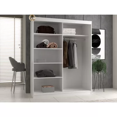 Kleiderschrank 160 cm mit Spiegel RANNO 6 – weiß